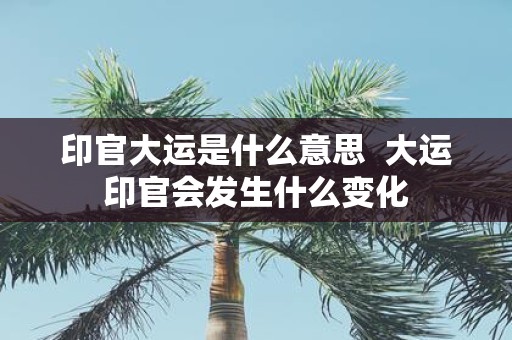 印官大运是什么意思 大运印官会发生什么变化