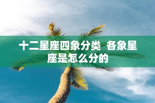 十二星座四象分类 各象星座是怎么分的