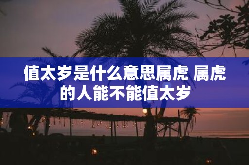 值太岁是什么意思属虎 属虎的人能不能值太岁