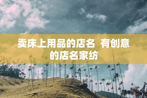 卖床上用品的店名  有创意的店名家纺