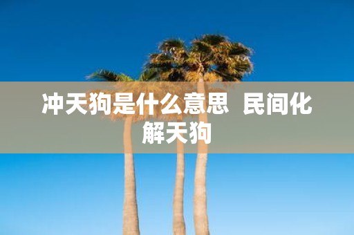 冲天狗是什么意思 民间化解天狗