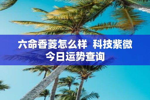 六命香菱怎么样 科技紫微今日运势查询
