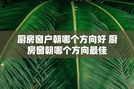 厨房窗户朝哪个方向好 厨房窗朝哪个方向最佳