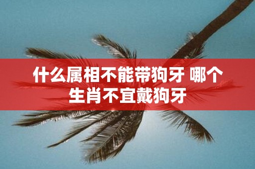 什么属相不能带狗牙 哪个生肖不宜戴狗牙