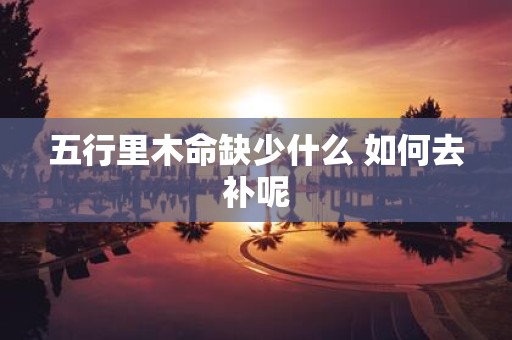 五行里木命缺少什么 如何去补呢