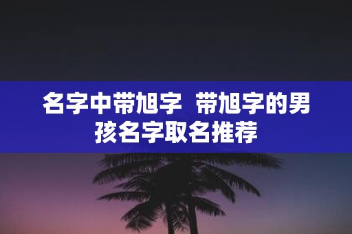 名字中带旭字 带旭字的男孩名字取名推荐
