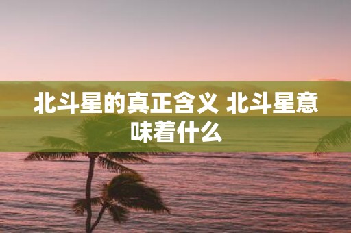 北斗星的真正含义 北斗星意味着什么