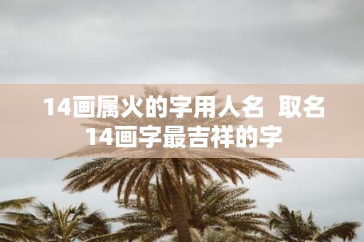 14画属火的字用人名 取名14画字最吉祥的字