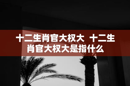 十二生肖官大权大 十二生肖官大权大是指什么