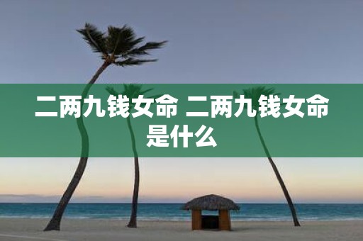 二两九钱女命 二两九钱女命是什么
