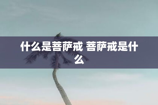 什么是菩萨戒 菩萨戒是什么