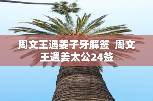 周文王遇姜子牙解签 周文王遇姜太公24签