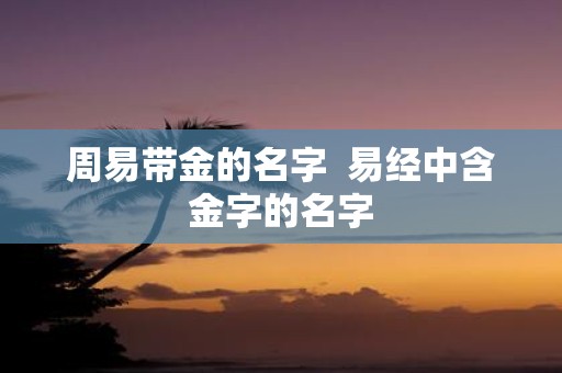 周易带金的名字 易经中含金字的名字