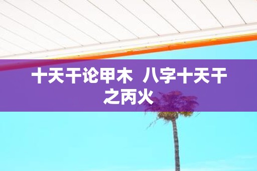 十天干论甲木 八字十天干之丙火