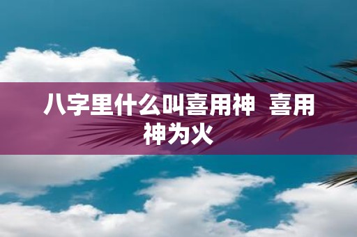 八字里什么叫喜用神 喜用神为火