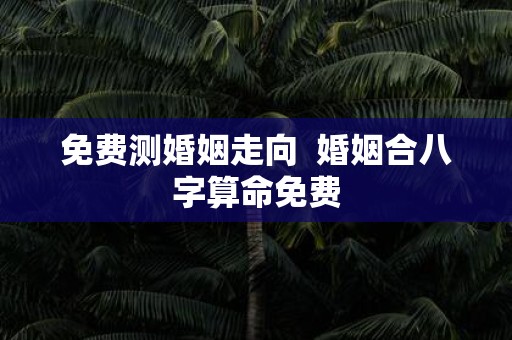 免费测婚姻走向 婚姻合八字算命免费