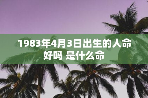 1983年4月3日出生的人命好吗 是什么命