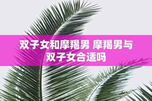 双子女和摩羯男 摩羯男与双子女合适吗