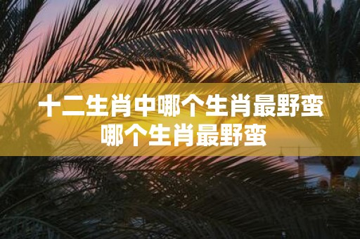 十二生肖中哪个生肖最野蛮 哪个生肖最野蛮