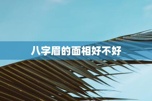 八字眉的面相好不好