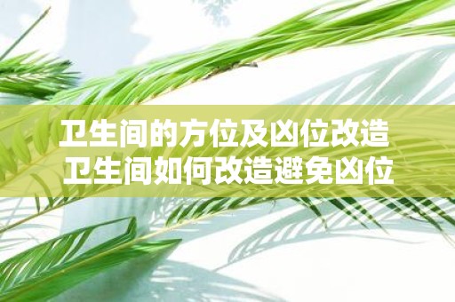卫生间的方位及凶位改造 卫生间如何改造避免凶位