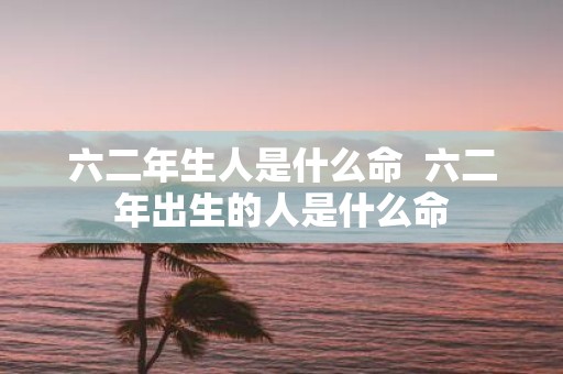 六二年生人是什么命 六二年出生的人是什么命