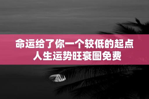 命运给了你一个较低的起点 人生运势旺衰图免费