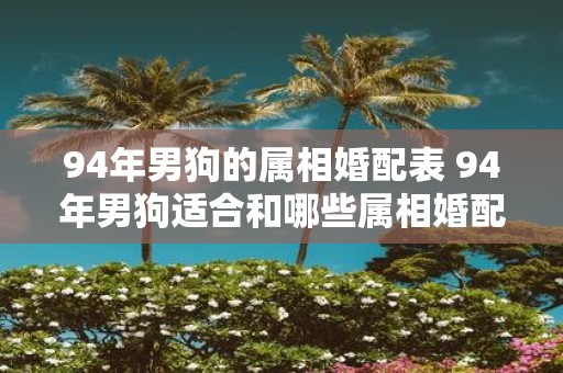 94年男狗的属相婚配表 94年男狗适合和哪些属相婚配