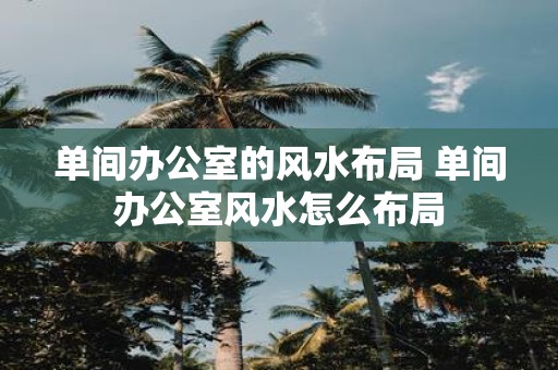 单间办公室的风水布局 单间办公室风水怎么布局