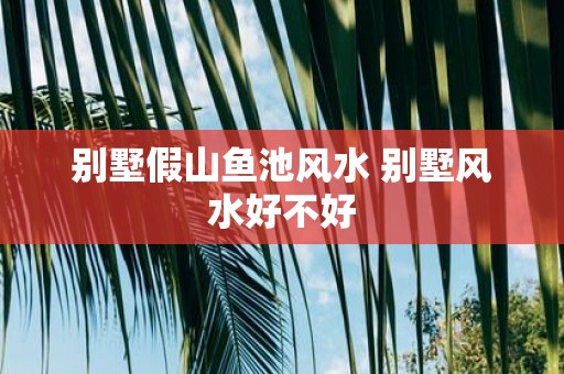 别墅假山鱼池风水 别墅风水好不好
