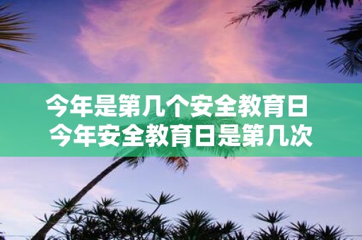 今年是第几个安全教育日 今年安全教育日是第几次