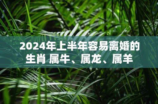 2025年上半年容易离婚的生肖 属牛、属龙、属羊