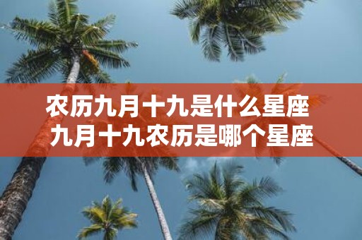 农历九月十九是什么星座 九月十九农历是哪个星座