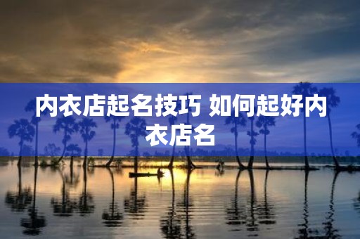 内衣店起名技巧 如何起好内衣店名