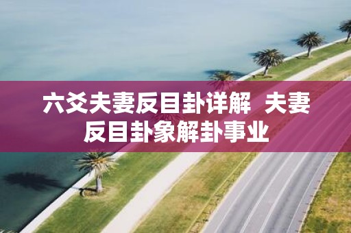 六爻夫妻反目卦详解 夫妻反目卦象解卦事业
