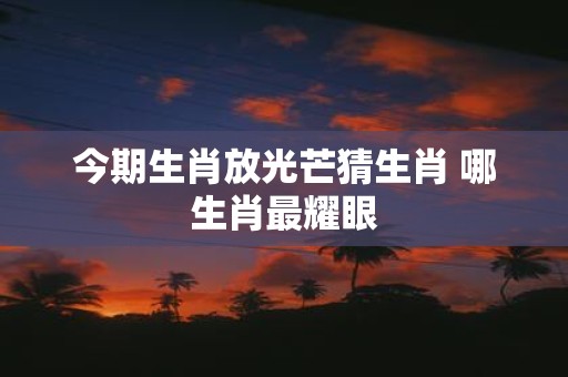 今期生肖放光芒猜生肖 哪生肖最耀眼