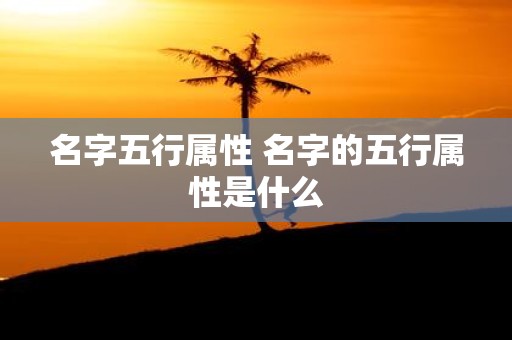 名字五行属性 名字的五行属性是什么