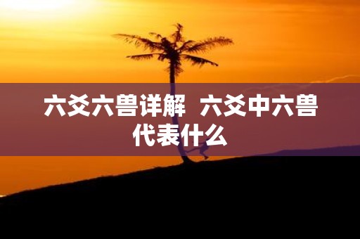 六爻六兽详解 六爻中六兽代表什么