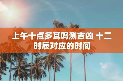 上午十点多耳鸣测吉凶 十二时辰对应的时间