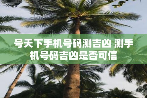 号天下手机号码测吉凶 测手机号码吉凶是否可信