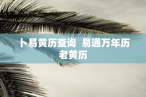 卜易黄历查询 易通万年历老黄历