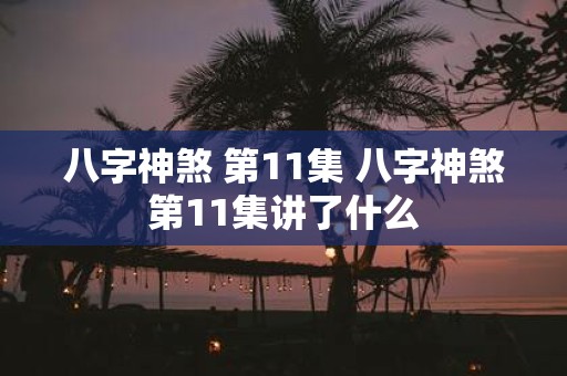 八字神煞 第11集 八字神煞第11集讲了什么