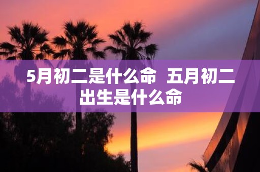 5月初二是什么命 五月初二出生是什么命
