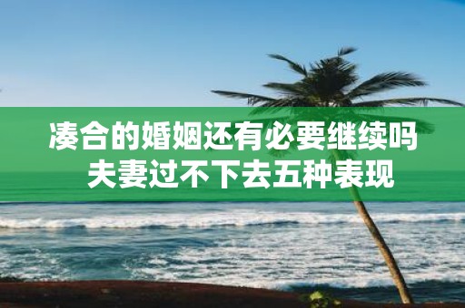 凑合的婚姻还有必要继续吗 夫妻过不下去五种表现