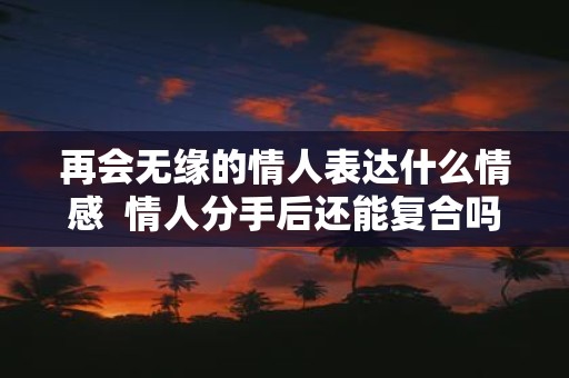 再会无缘的情人表达什么情感 情人分手后还能复合吗