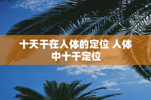 十天干在人体的定位 人体中十干定位
