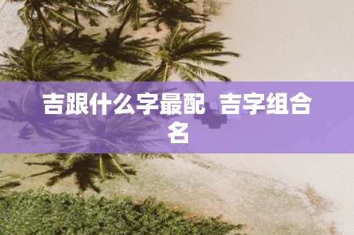 吉跟什么字最配 吉字组合名