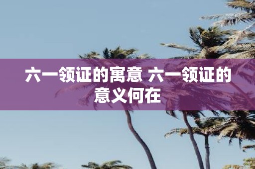 六一领证的寓意 六一领证的意义何在