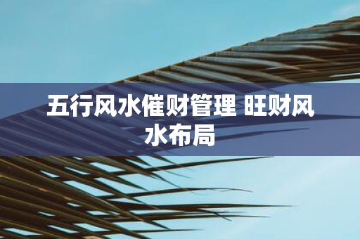 五行风水催财管理 旺财风水布局