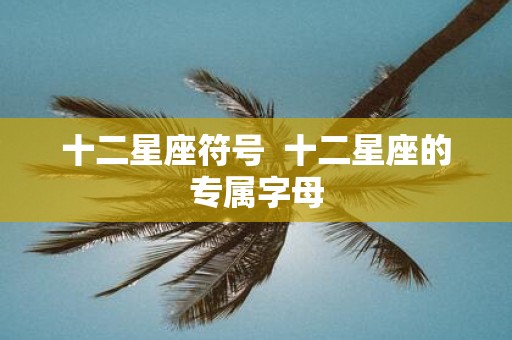 十二星座符号 十二星座的专属字母